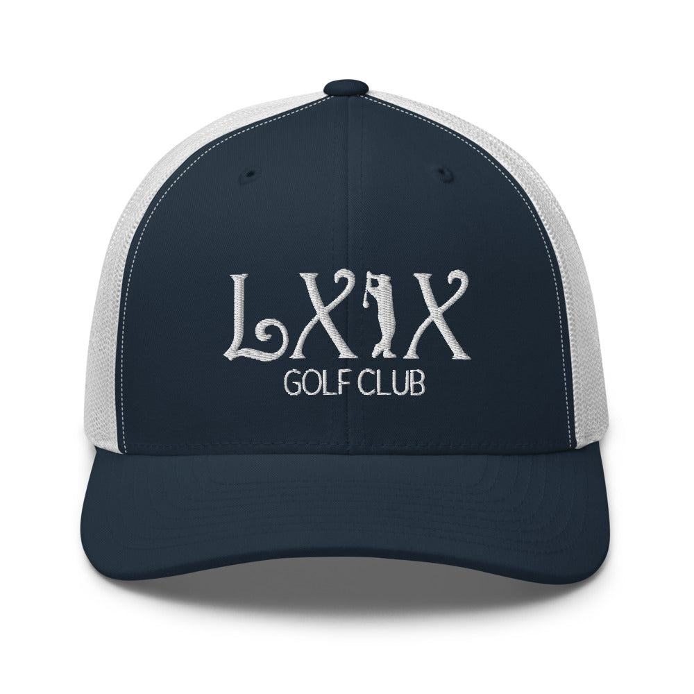 Curve Logo Trucker Hat — Mesh-Back Snapback Cap (White Logo)