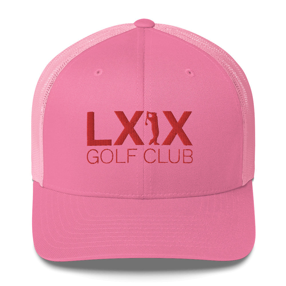 Swinger Logo Trucker Hat — Mesh-Back Snapback Cap (Red Logo)