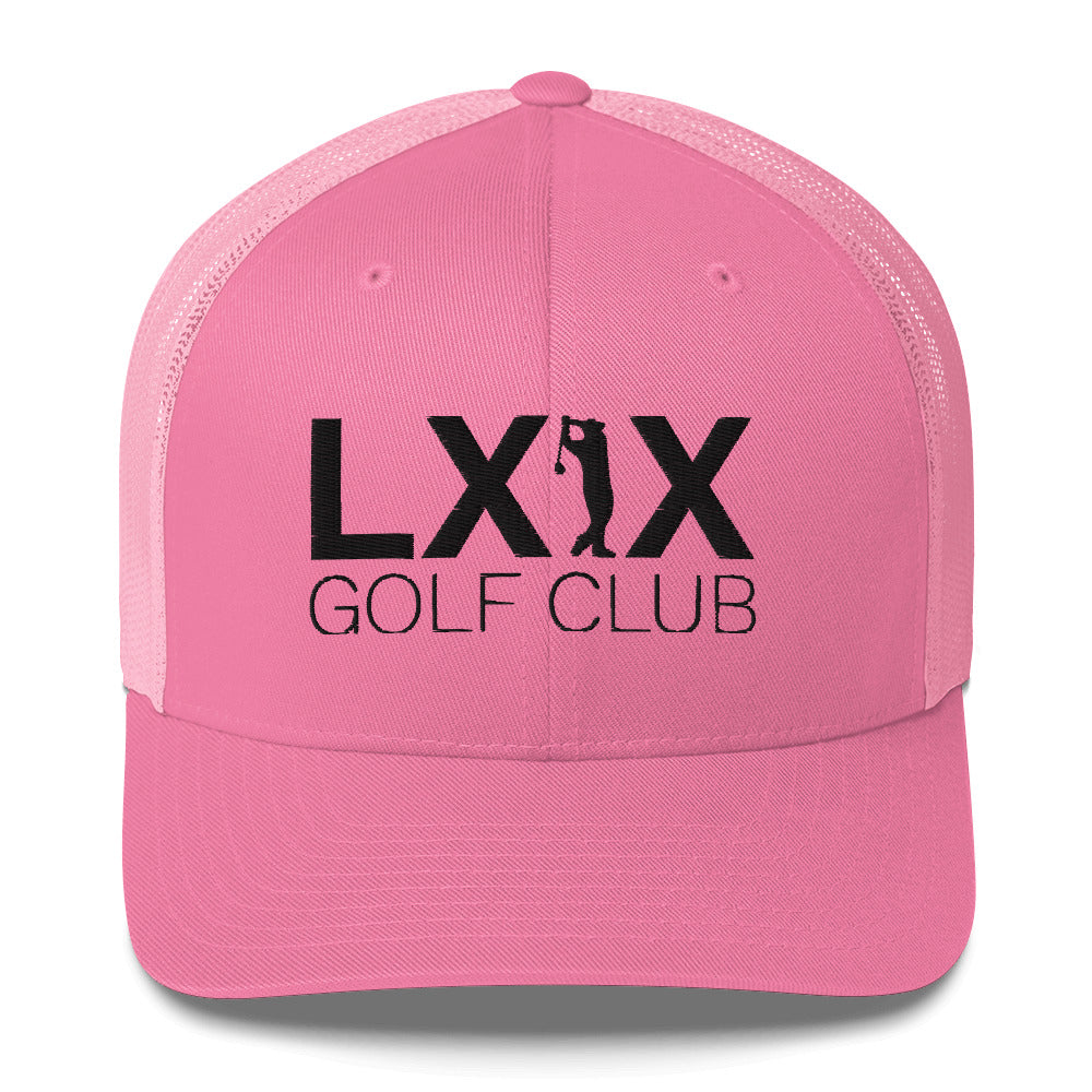 Swinger Logo Trucker Hat — Mesh-Back Snapback Cap (Black Logo)