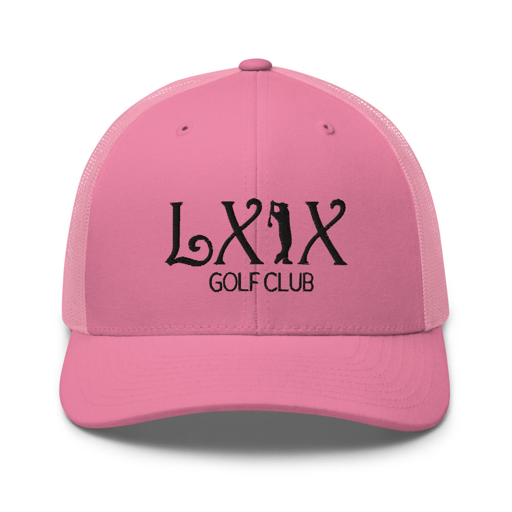 Curve Logo Trucker Hat — Mesh-Back Snapback Cap (Black Logo)