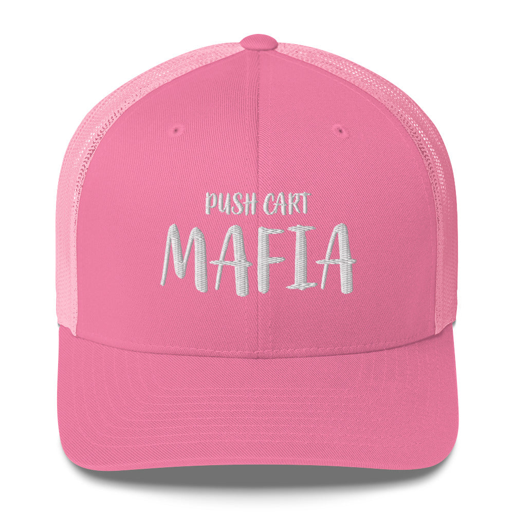 Push Cart Mafia Trucker Hat — Funny Golf Snapback Cap