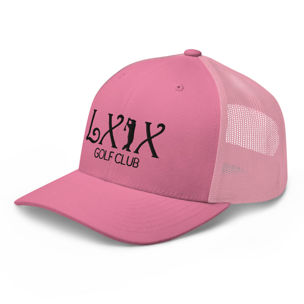 Curve Logo Trucker Hat — Mesh-Back Snapback Cap (Black Logo)