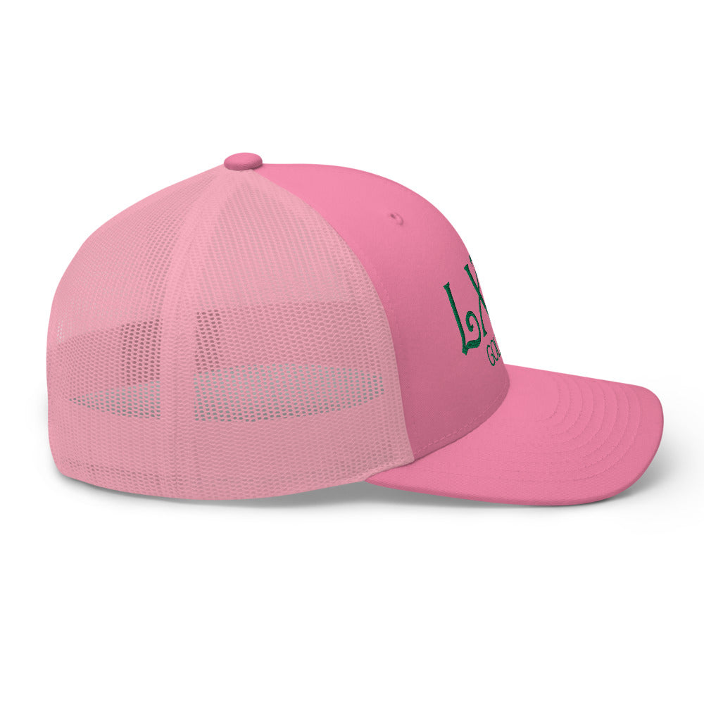 Curve Logo Trucker Hat — Mesh-Back Snapback Cap (Green Logo)