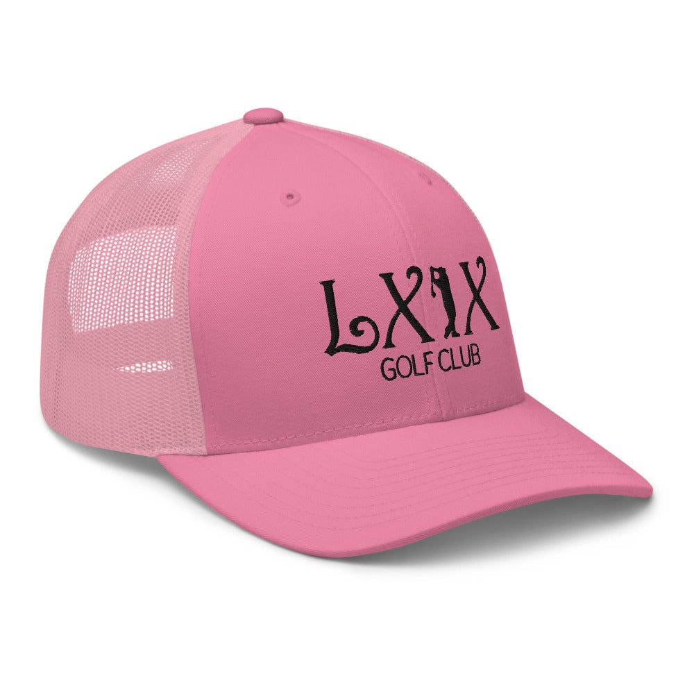 Curve Logo Trucker Hat — Mesh-Back Snapback Cap (Black Logo)