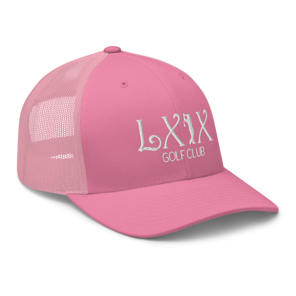Curve Logo Trucker Hat — Mesh-Back Snapback Cap (White Logo)