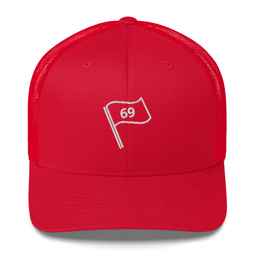 69 Flag Trucker Hat — Mesh-Back Snapback Cap