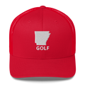 Arkansas Golf Trucker Hat — Mesh-Back Snapback Cap