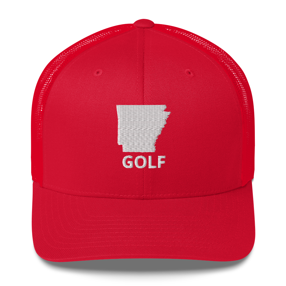 Arkansas Golf Trucker Hat — Mesh-Back Snapback Cap