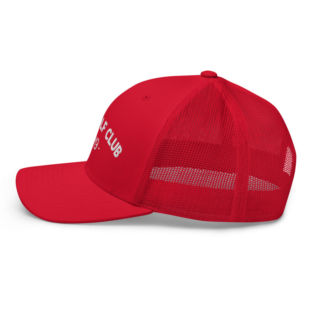 Arch Logo Trucker Hat — Mesh-Back Snapback Cap (White Logo)