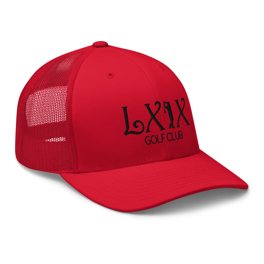 Curve Logo Trucker Hat — Mesh-Back Snapback Cap (Black Logo)