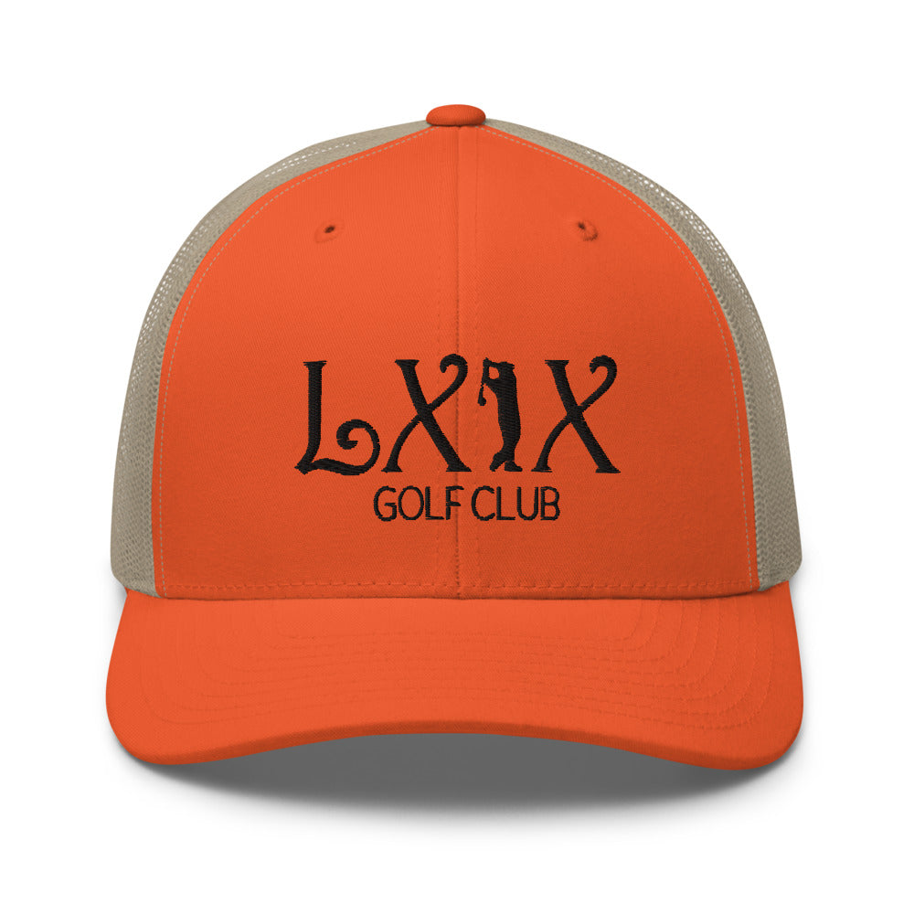 Curve Logo Trucker Hat — Mesh-Back Snapback Cap (Black Logo)