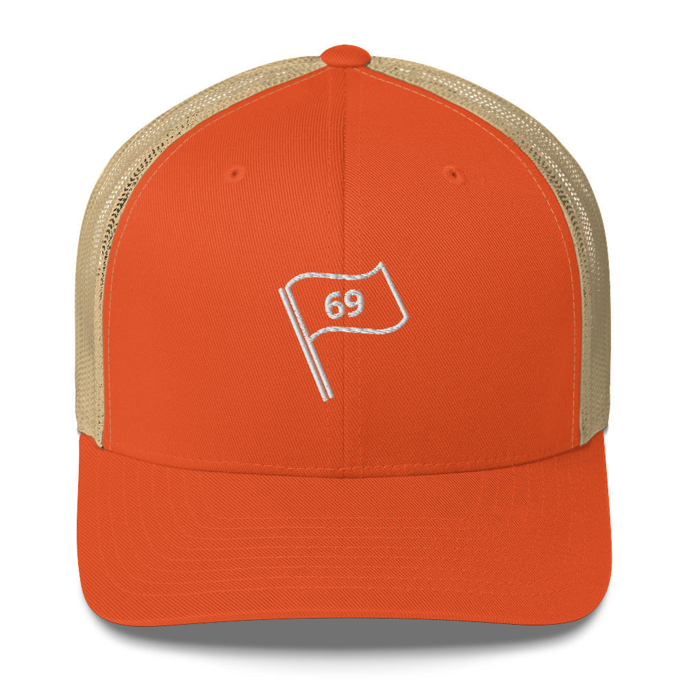 69 Flag Trucker Hat — Mesh-Back Snapback Cap