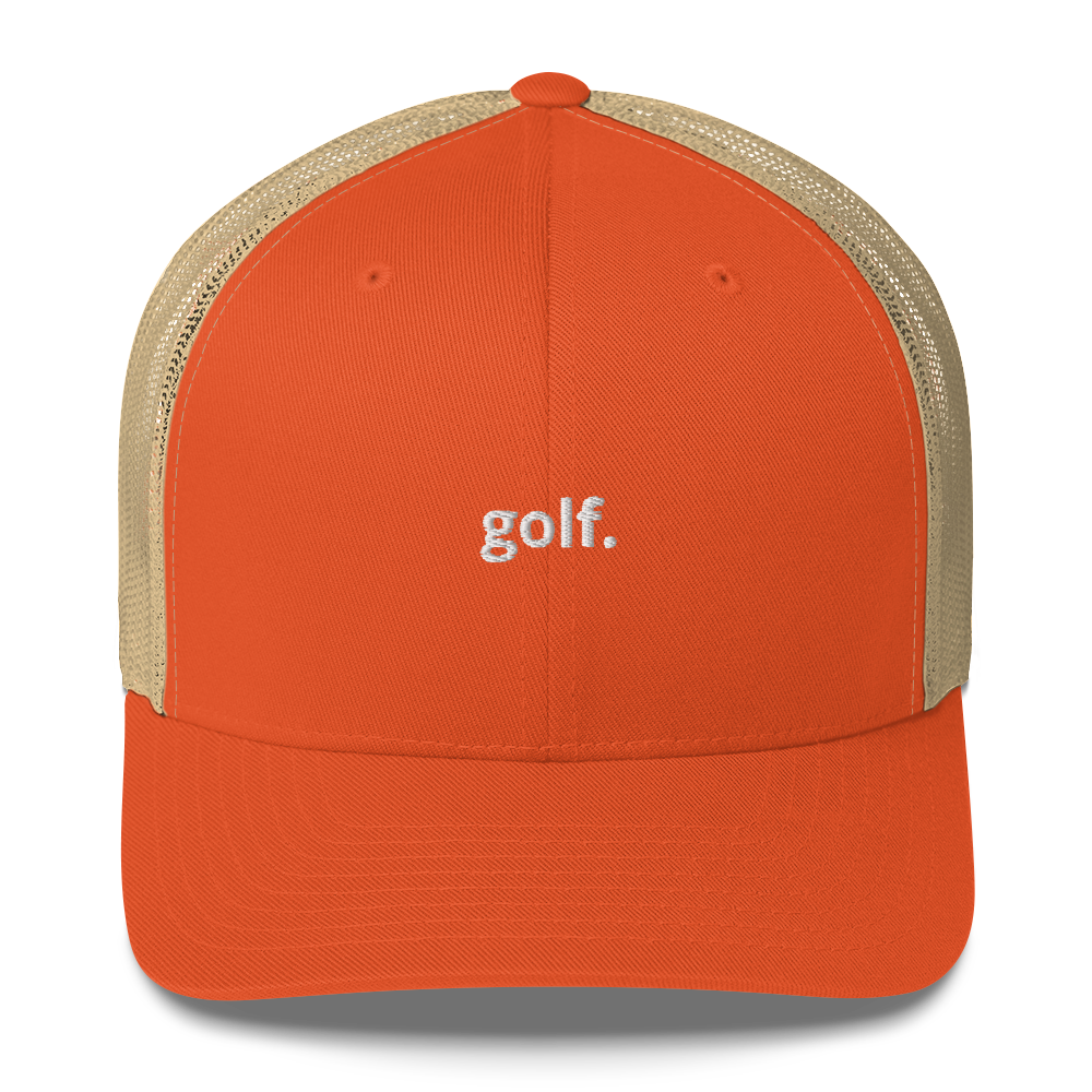 golf. Trucker Hat — Minimalist Golf Snapback Cap