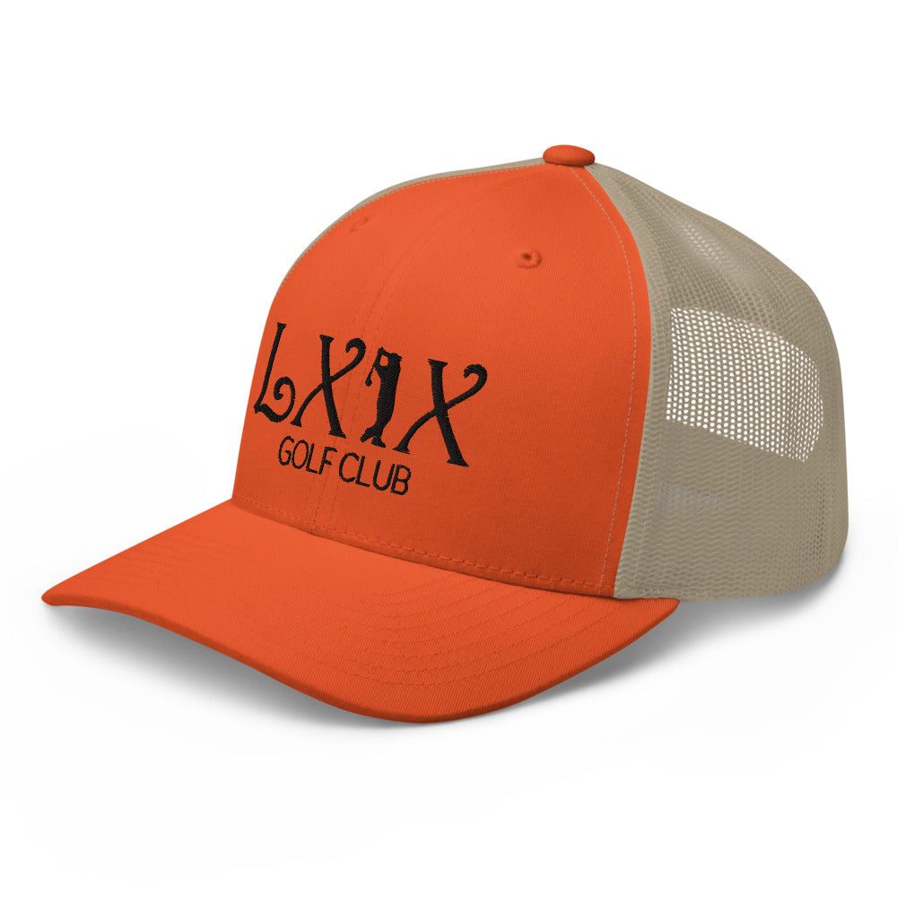 Curve Logo Trucker Hat — Mesh-Back Snapback Cap (Black Logo)