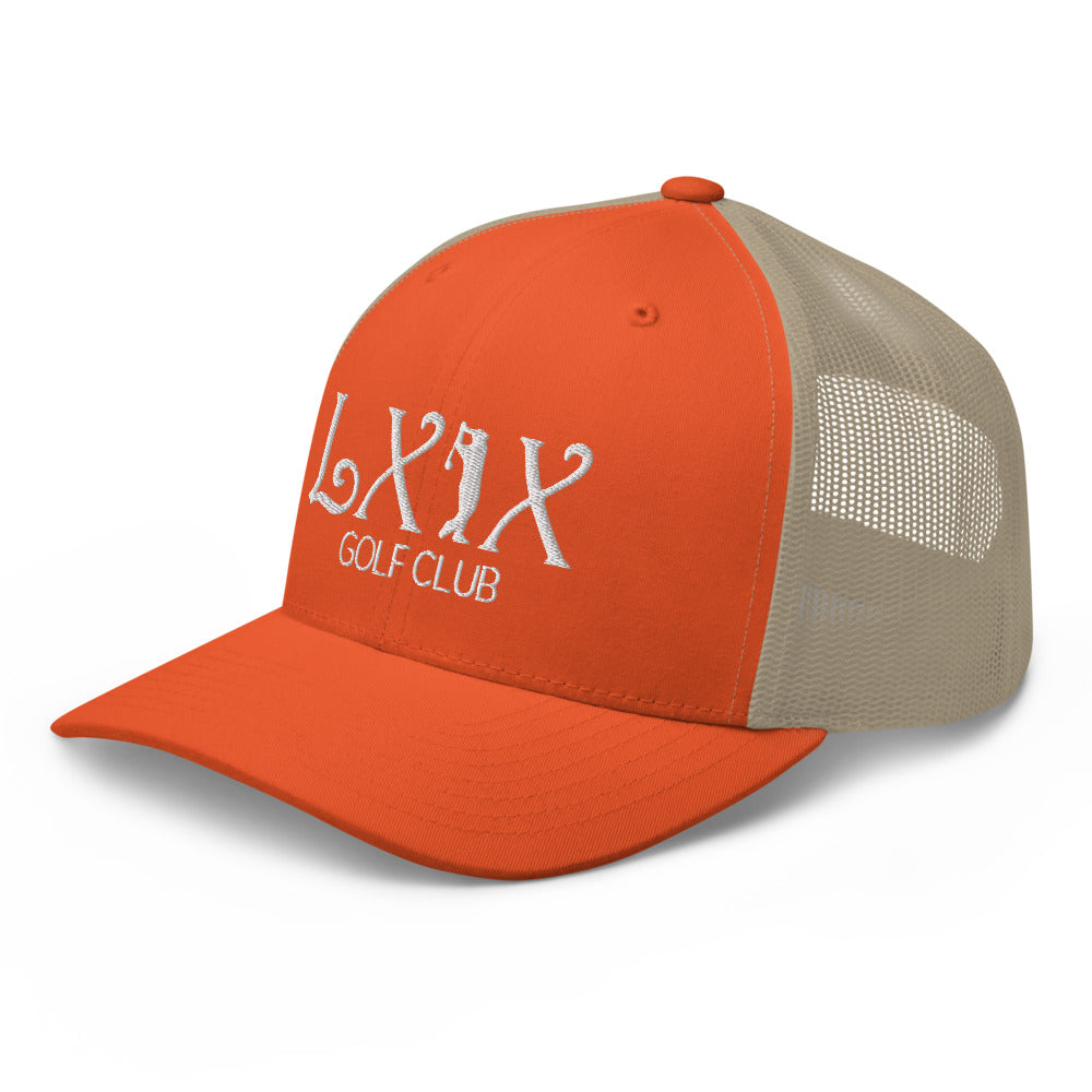 Curve Logo Trucker Hat — Mesh-Back Snapback Cap (White Logo)