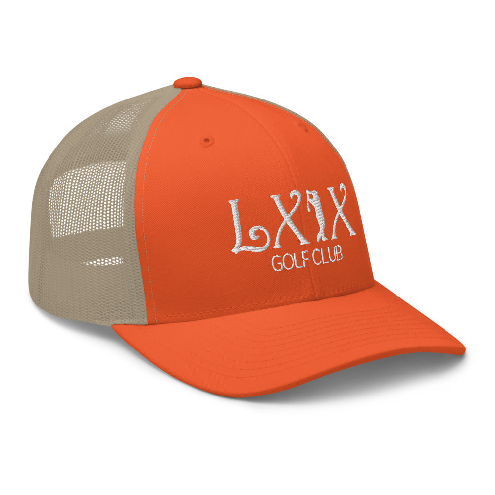 Curve Logo Trucker Hat — Mesh-Back Snapback Cap (White Logo)