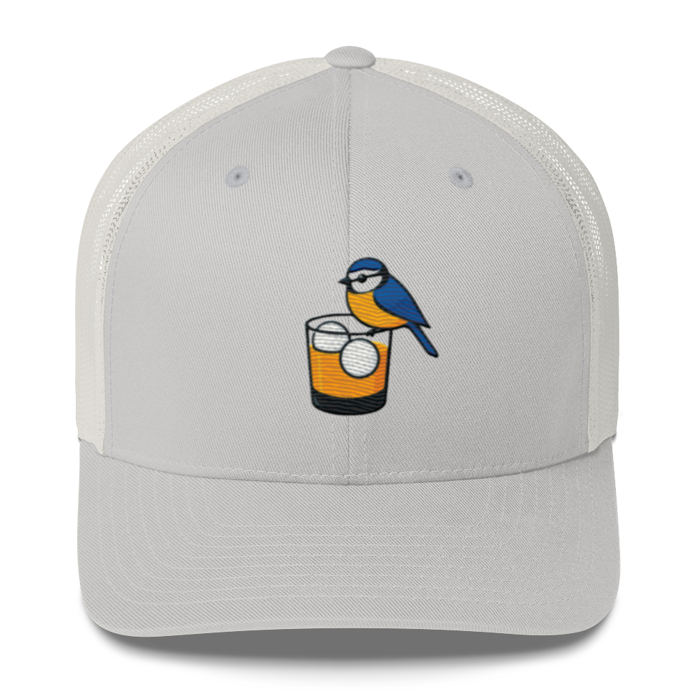 Birdie Juice Golf Trucker Hat — Silver/Charcoal/Green Snapback
