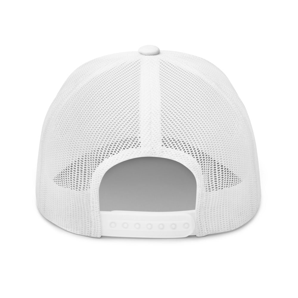 Curve Logo Trucker Hat — Mesh-Back Snapback Cap (White Logo)