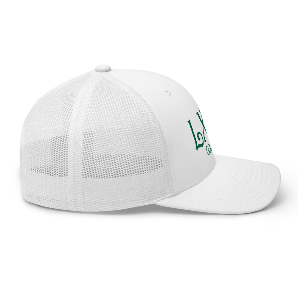 Curve Logo Trucker Hat — Mesh-Back Snapback Cap (Green Logo)