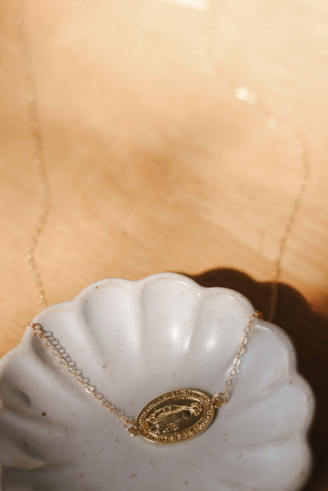 Sideways Miraculous Medal Necklace