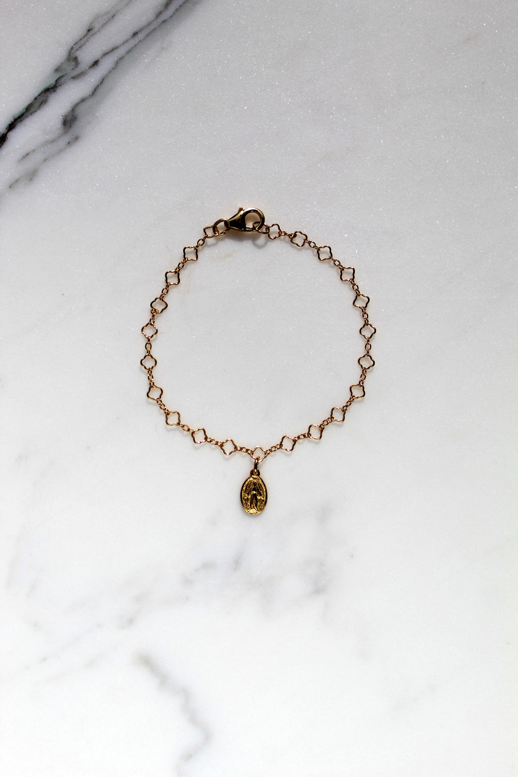 Little Miraculous Medal Floral Bracelet