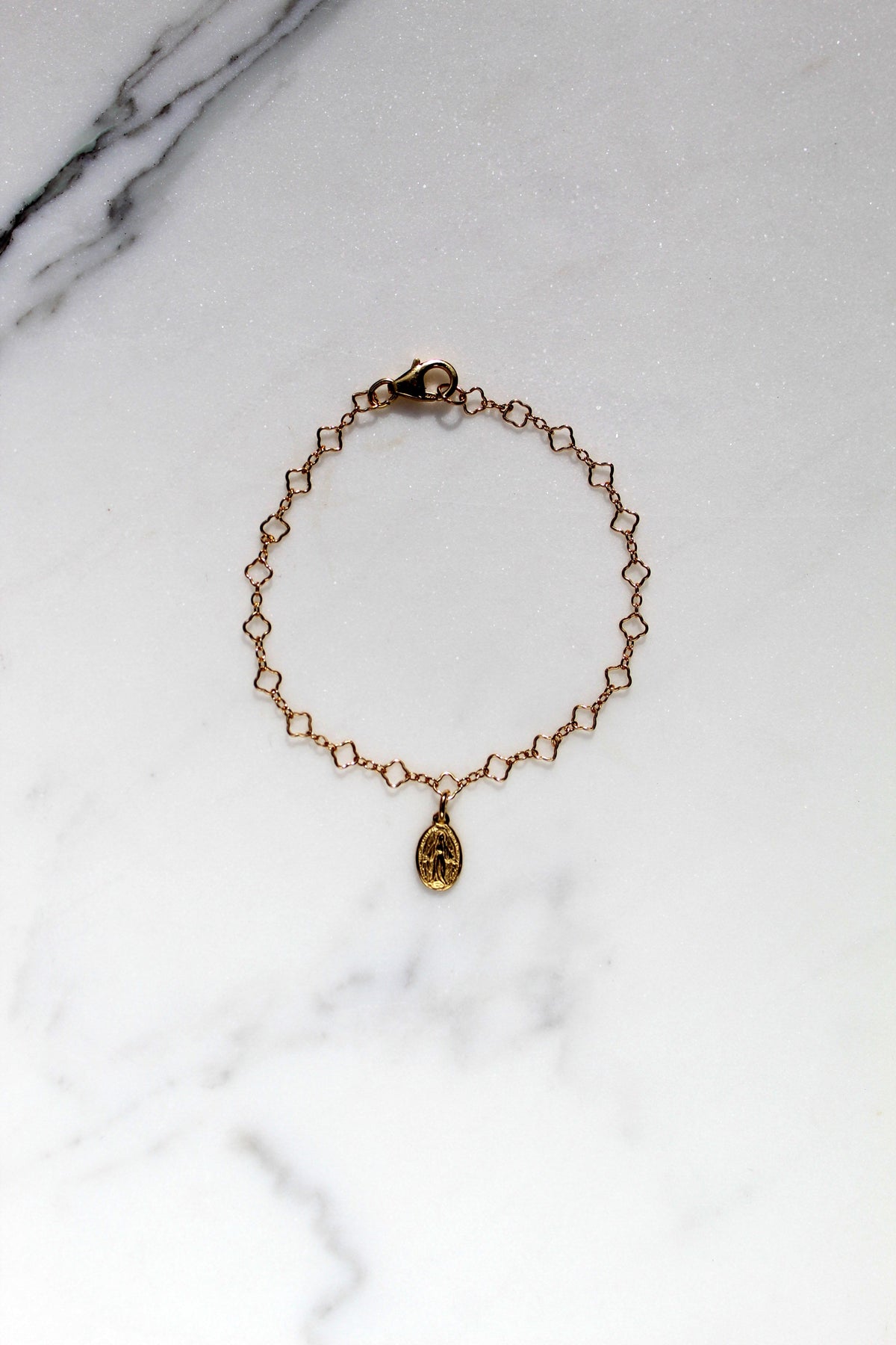 Little Miraculous Medal Floral Bracelet