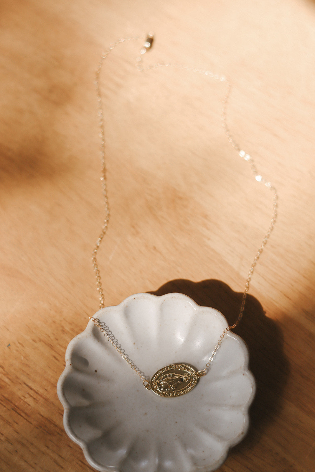 Sideways Miraculous Medal Necklace