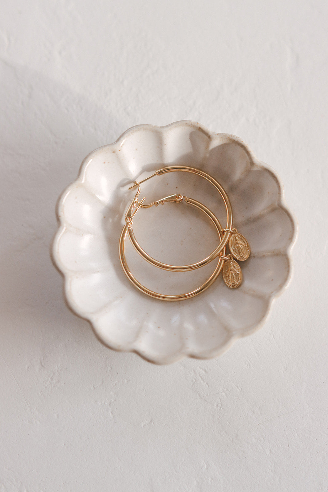 Miraculous Medal Hoop Earrings