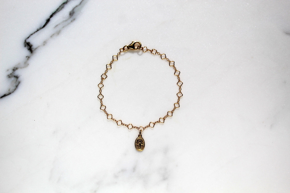 Miraculous Medal Floral Bracelet