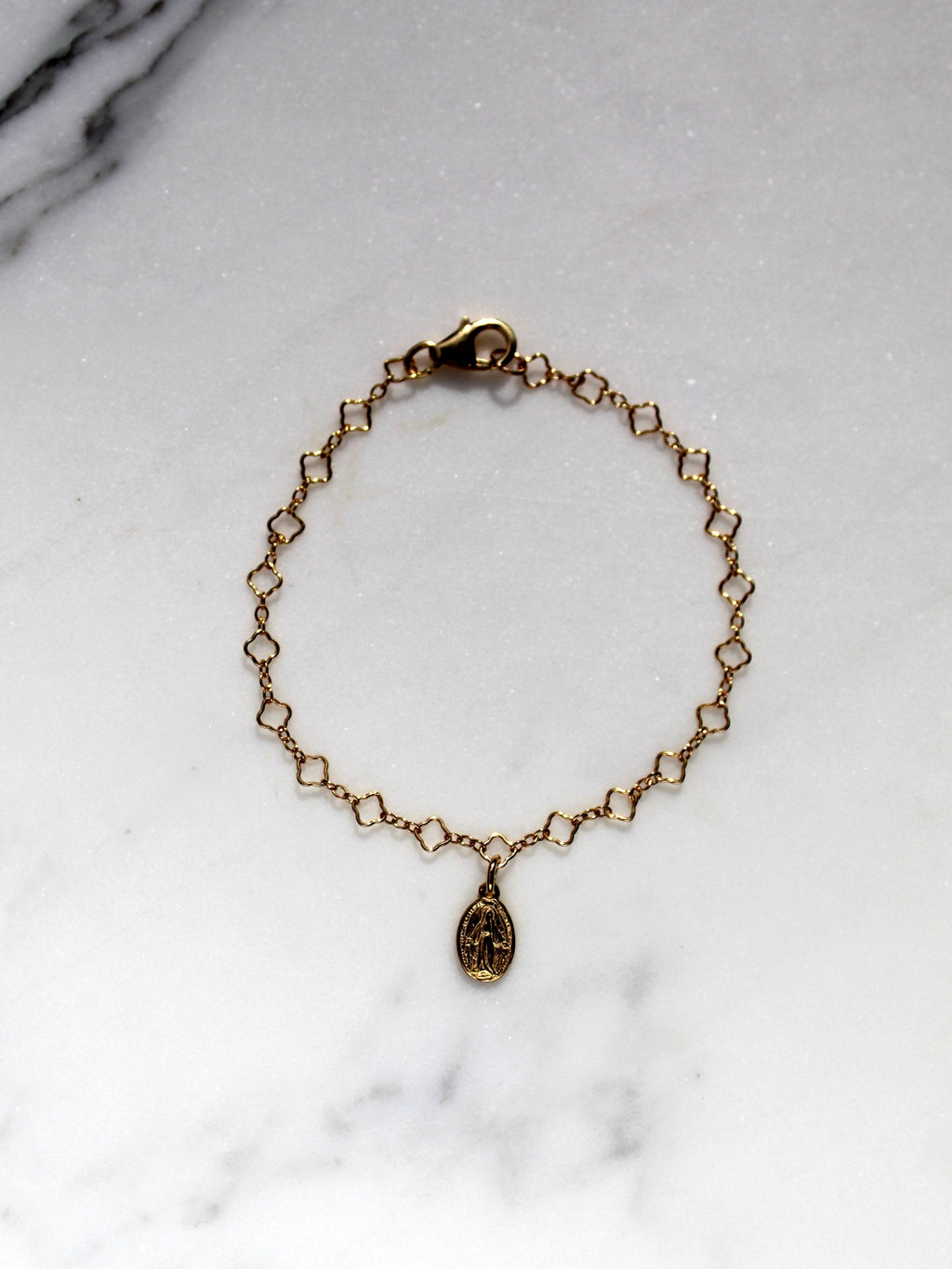 Little Miraculous Medal Floral Bracelet