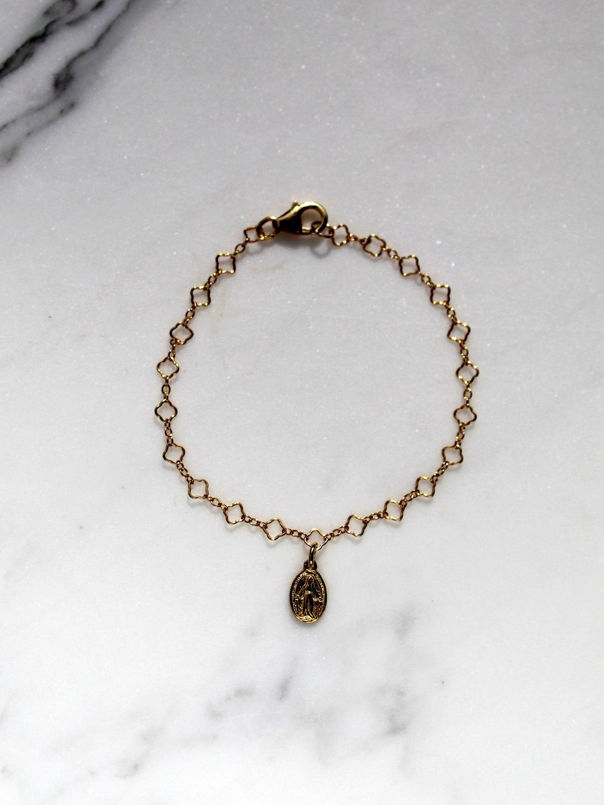 Little Miraculous Medal Floral Bracelet