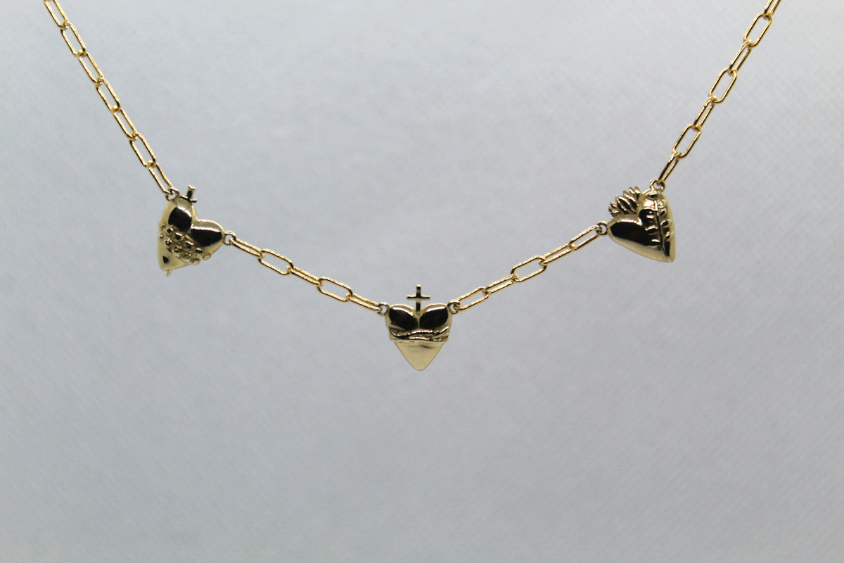 Three Hearts Necklace Paper Clip