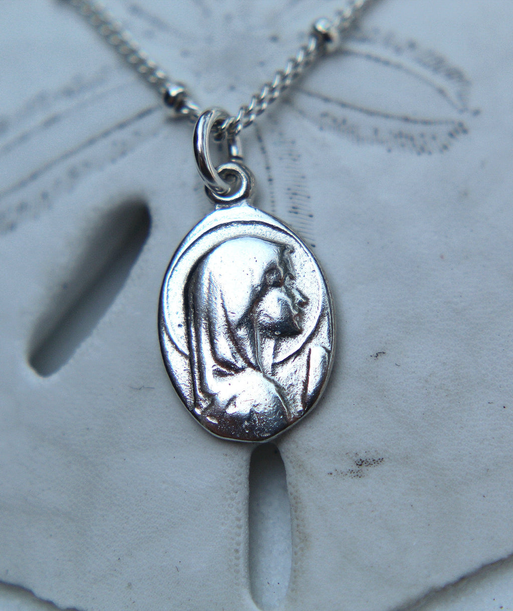 Mary Oval Sterling Silver Necklace