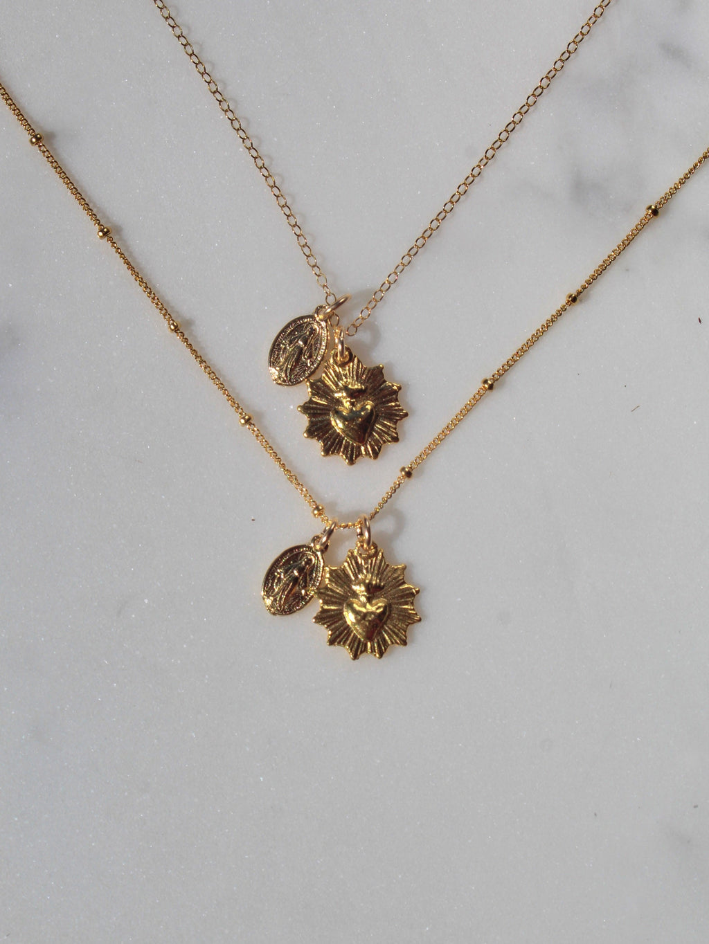 Most Sacred Heart and Miraculous Medal Necklace