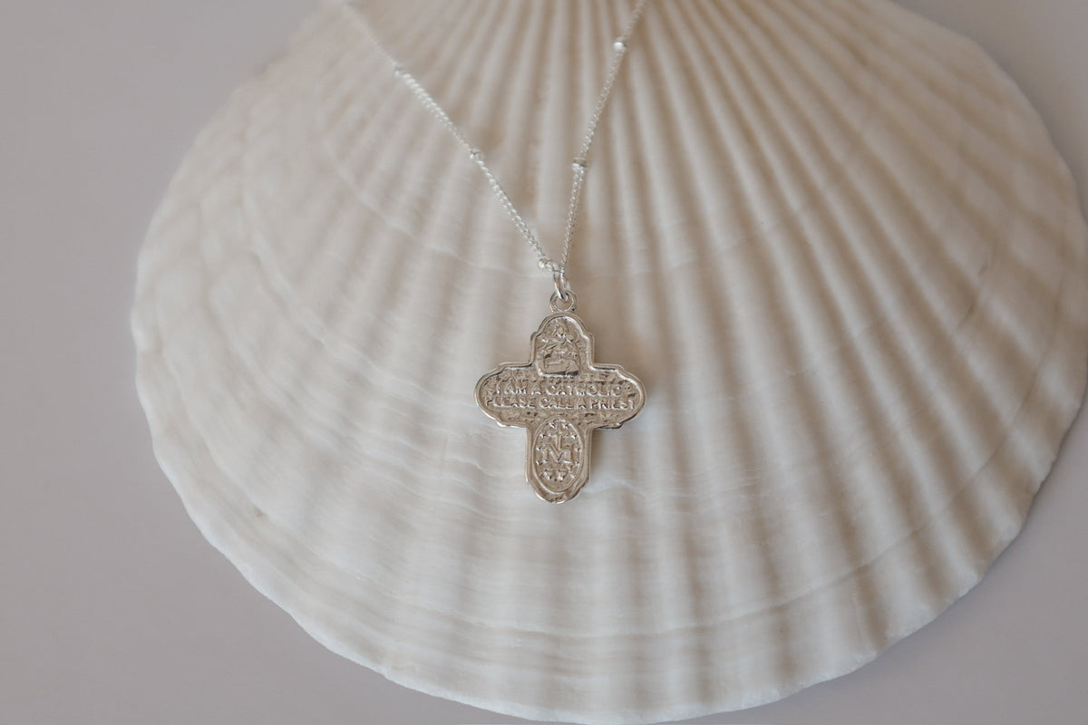 Four Way Cross Necklace in Silver