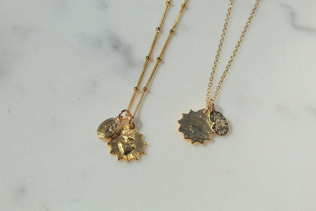 Most Sacred Heart and Miraculous Medal Necklace