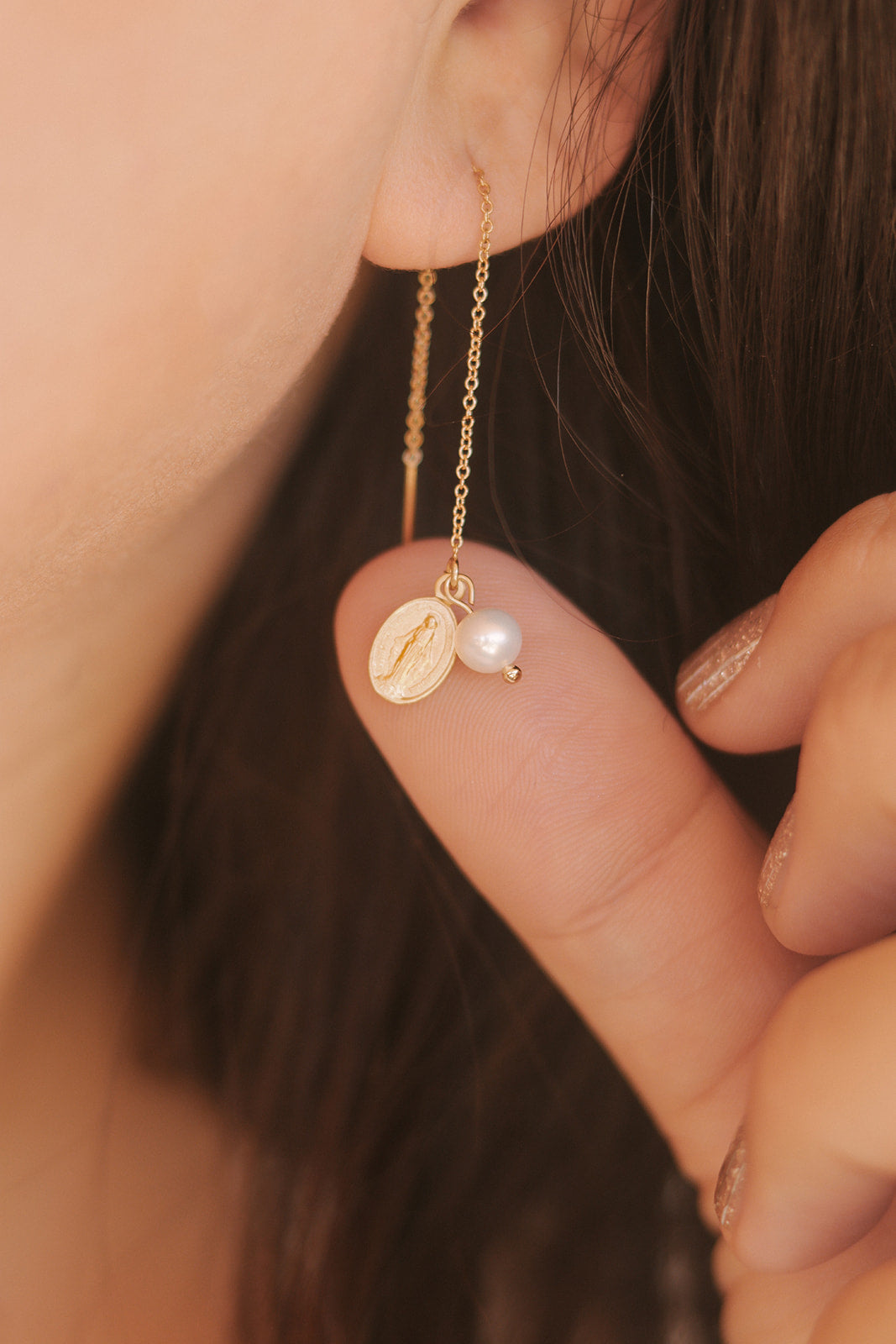 Miraculous Medal & Pearl threaders