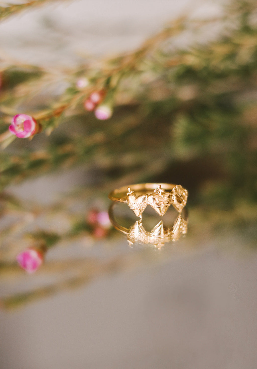 Holy Family Hearts® Ring in Gold Vermeil