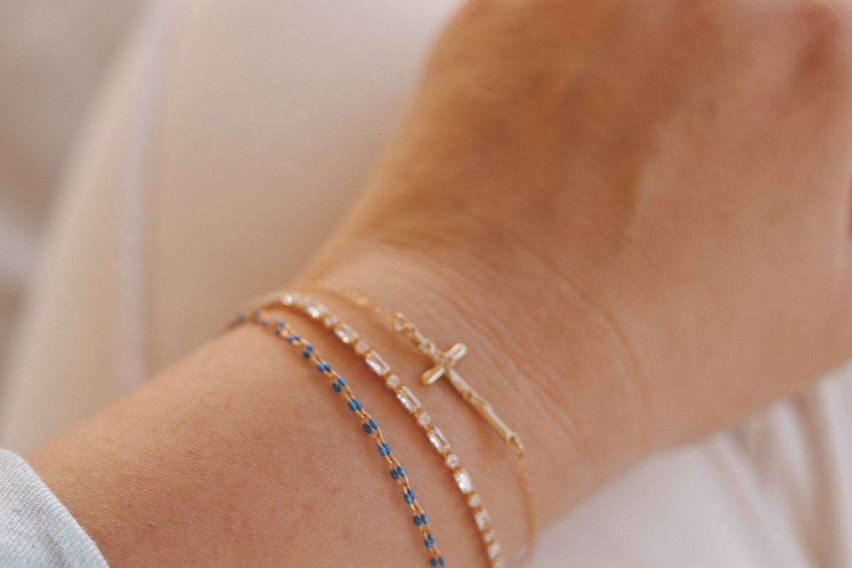 St. Joseph Lily Cross Bracelet *Made to Order*