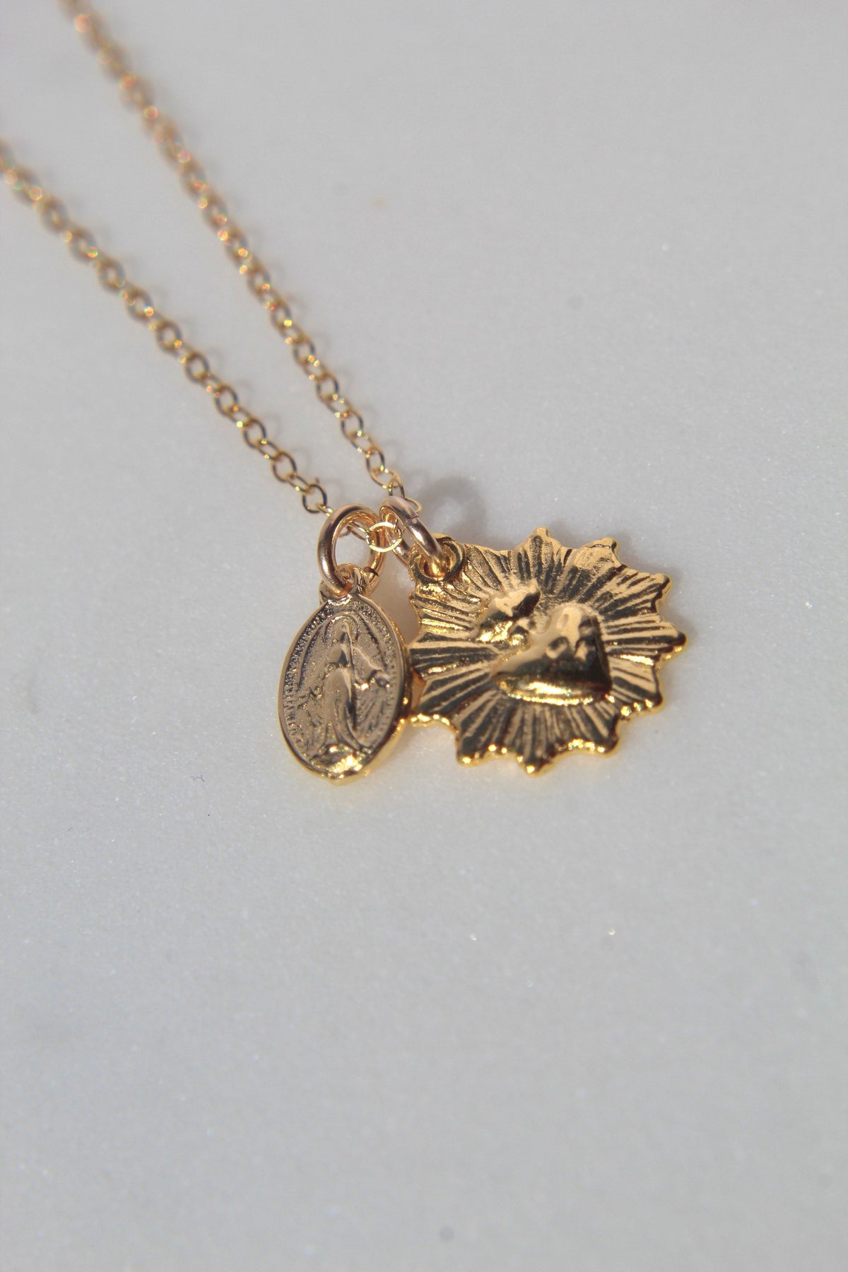 Most Sacred Heart and Miraculous Medal Necklace