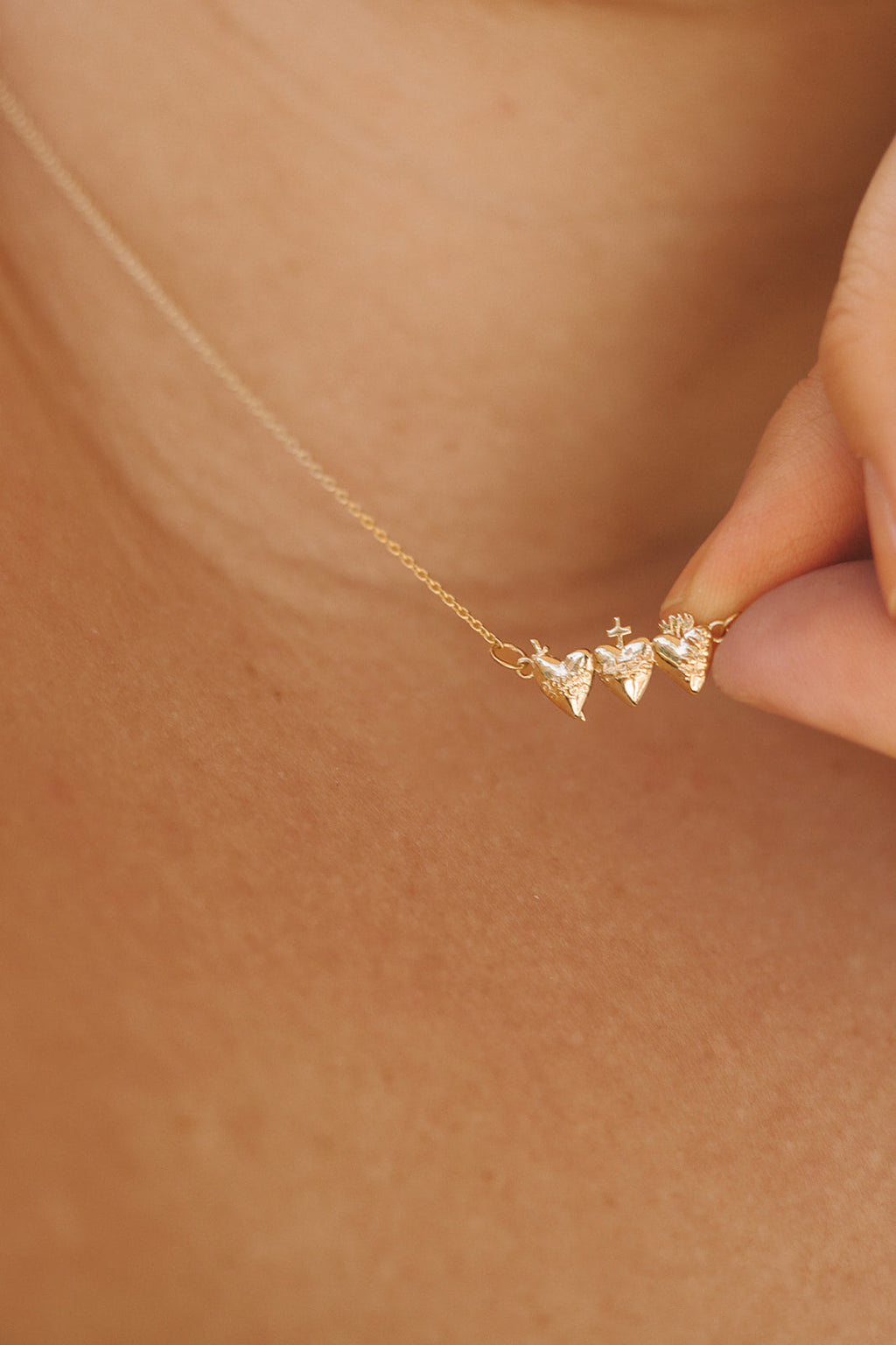 Holy Family Hearts® in 14K Gold Tiny Version