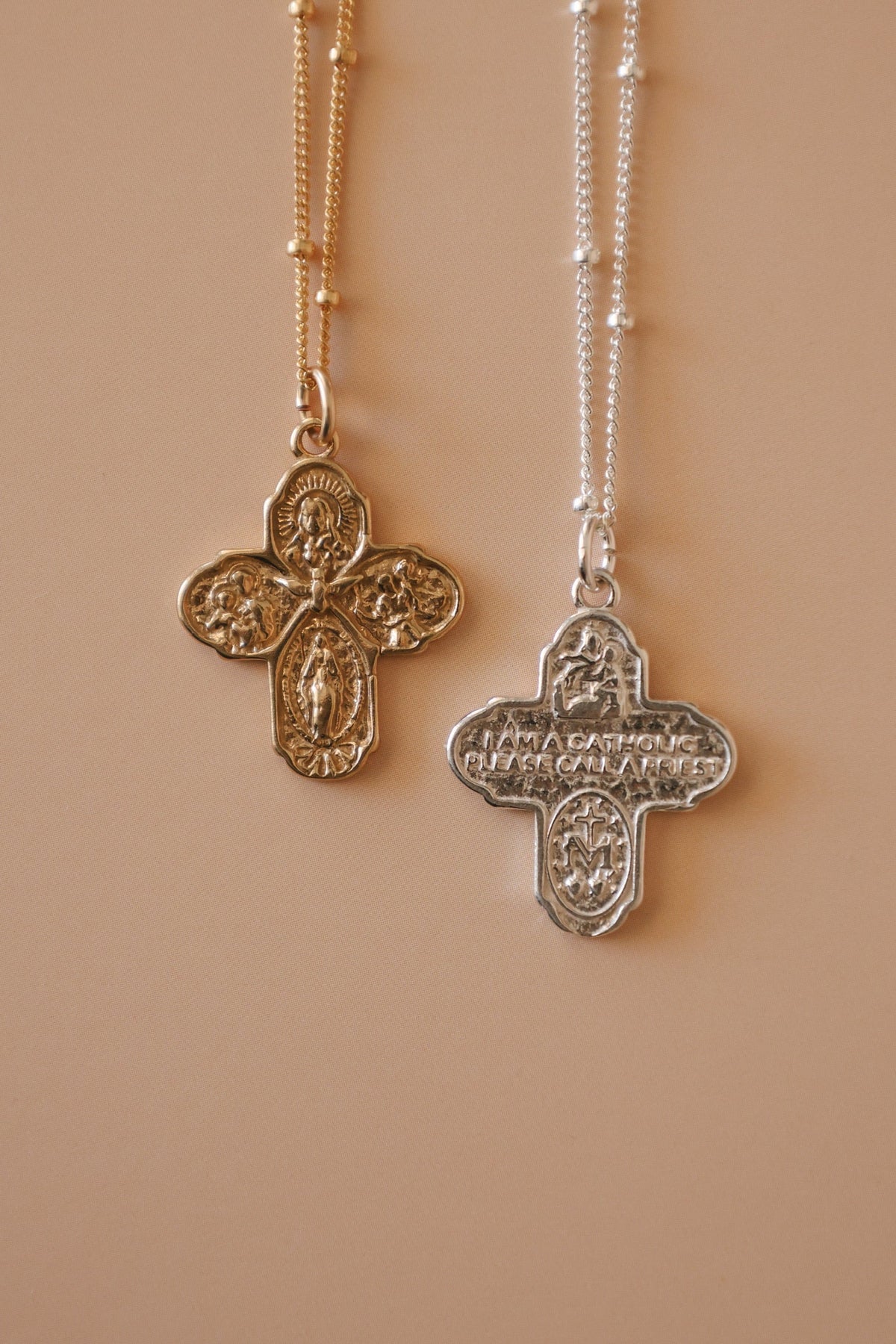 Four Way Cross Necklace in Silver