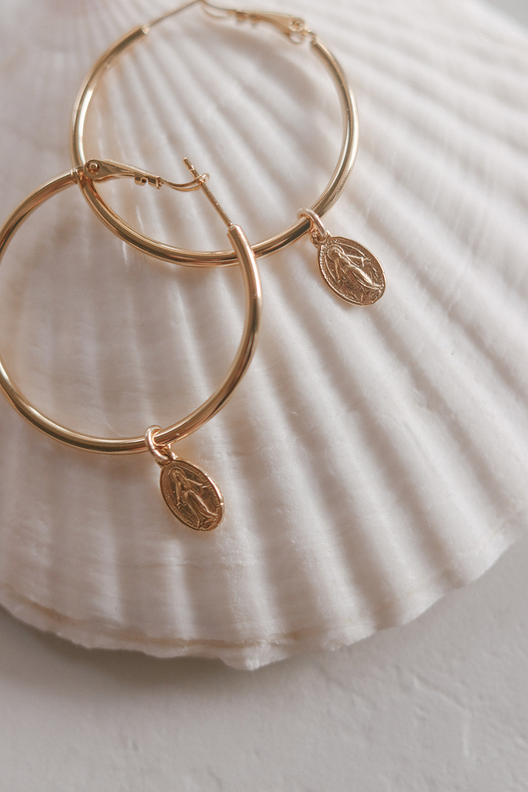 Miraculous Medal Hoop Earrings