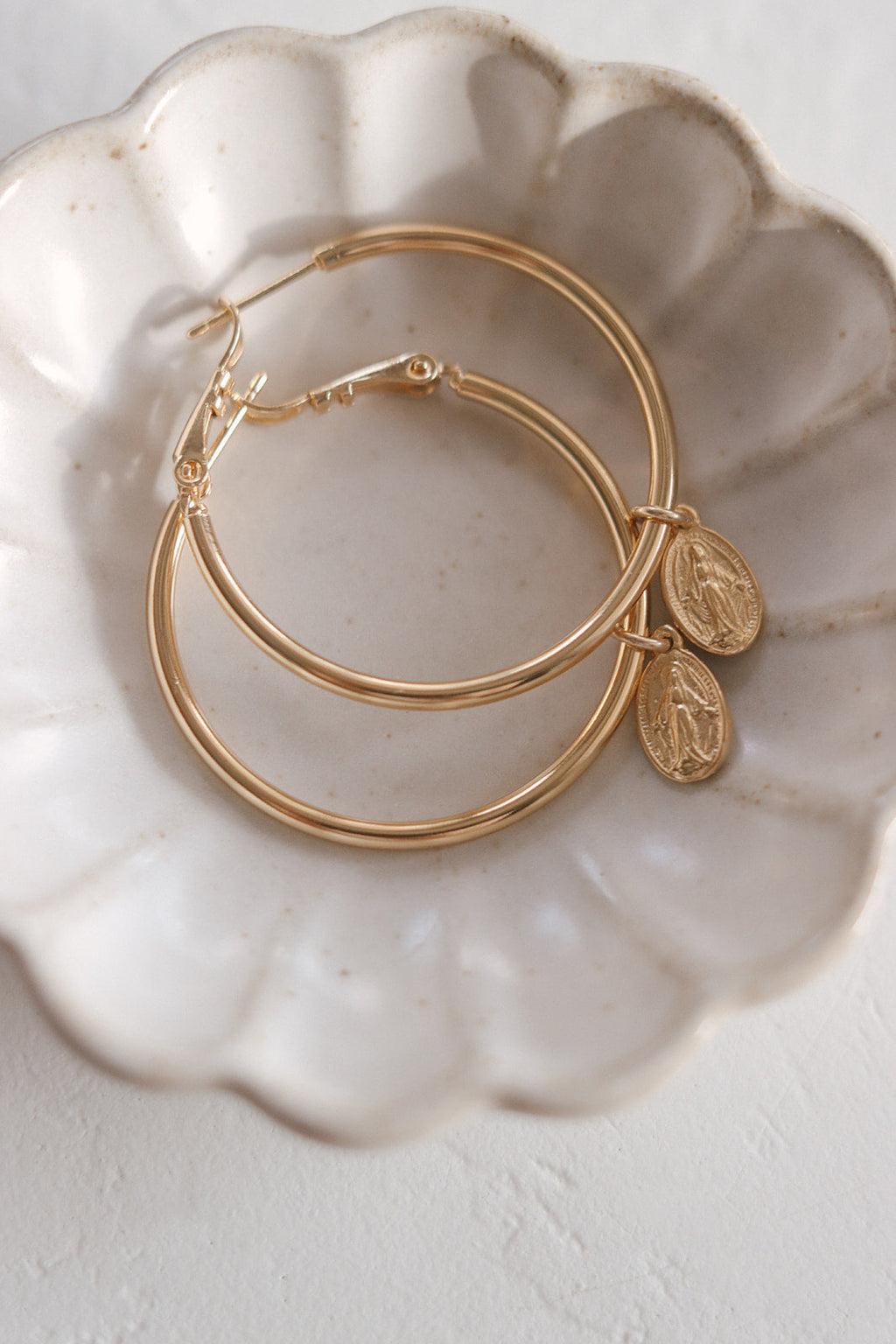 Miraculous Medal Hoop Earrings