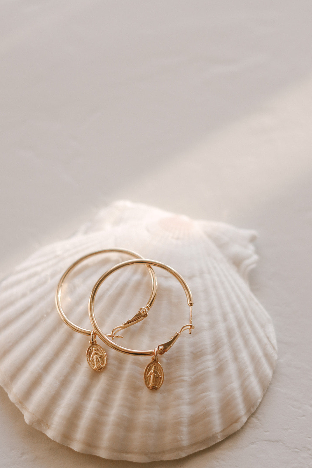 Miraculous Medal Hoop Earrings