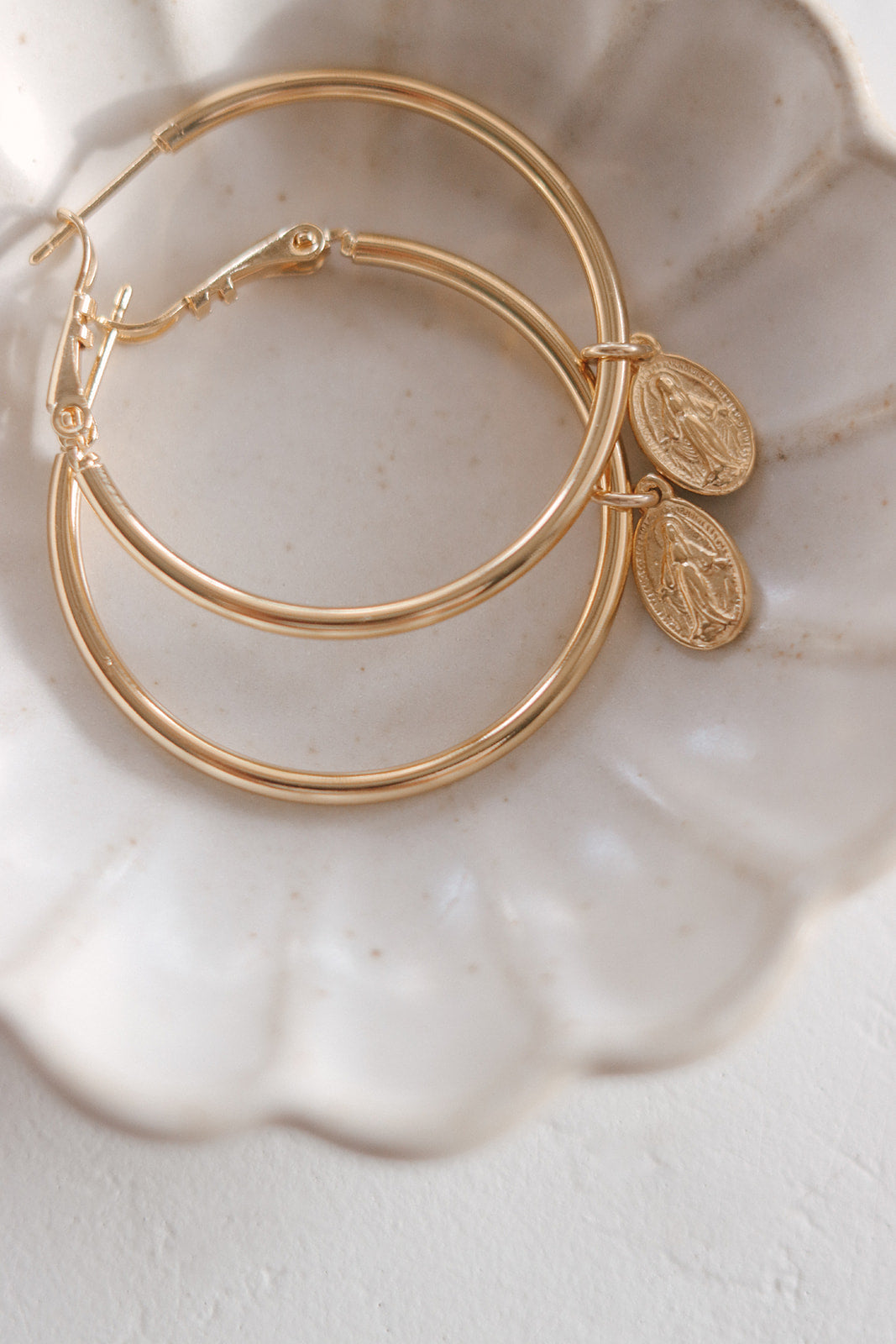 Miraculous Medal Hoop Earrings
