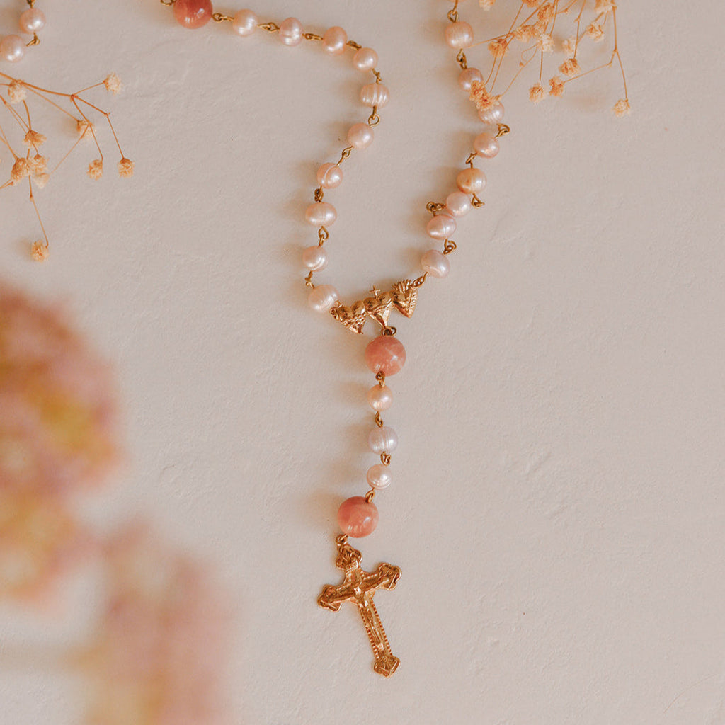 Holy Family Hearts® Rosary III Pearl