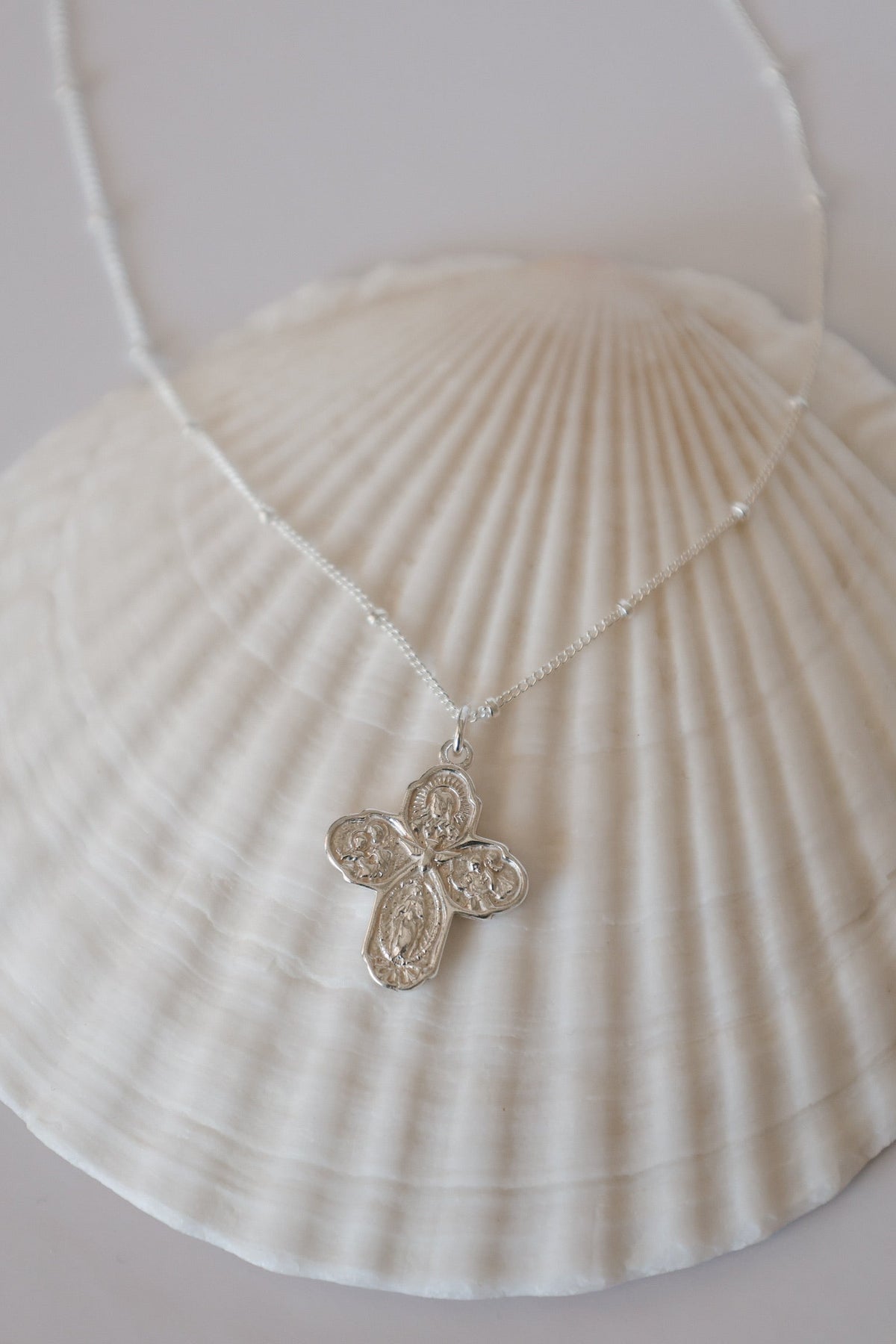 Four Way Cross Necklace in Silver