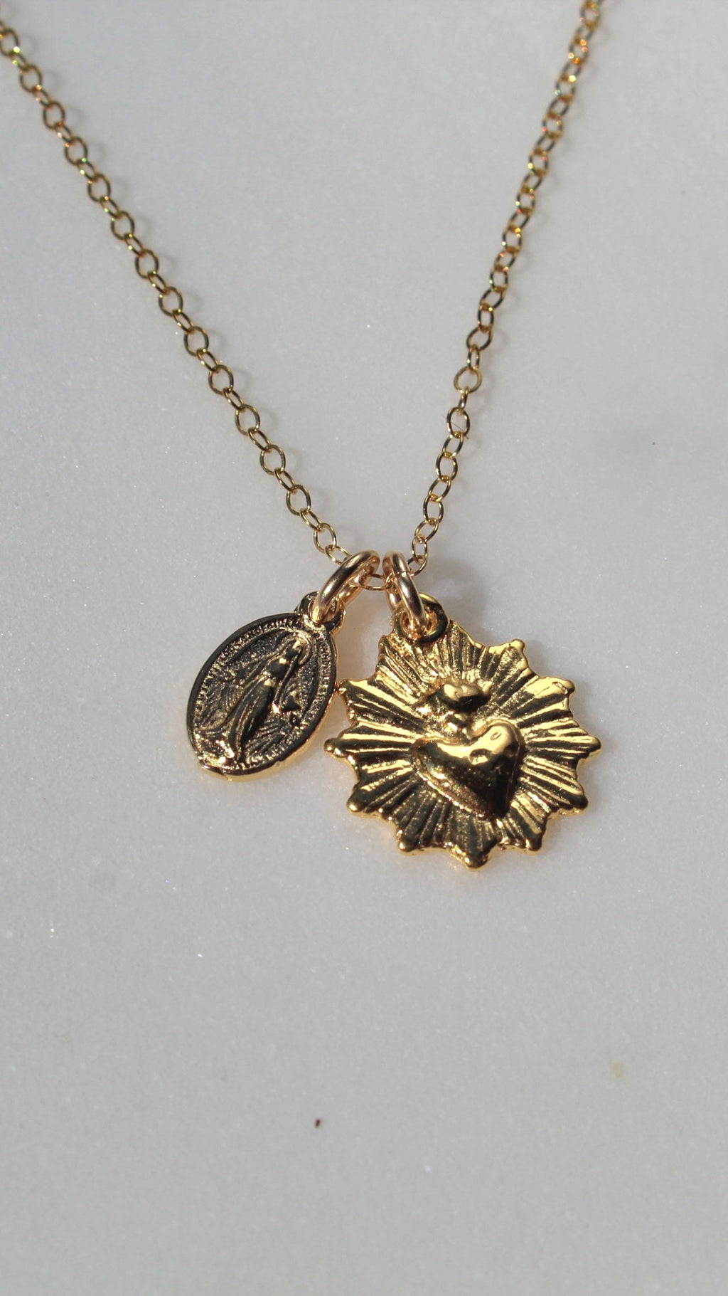 Most Sacred Heart and Miraculous Medal Necklace
