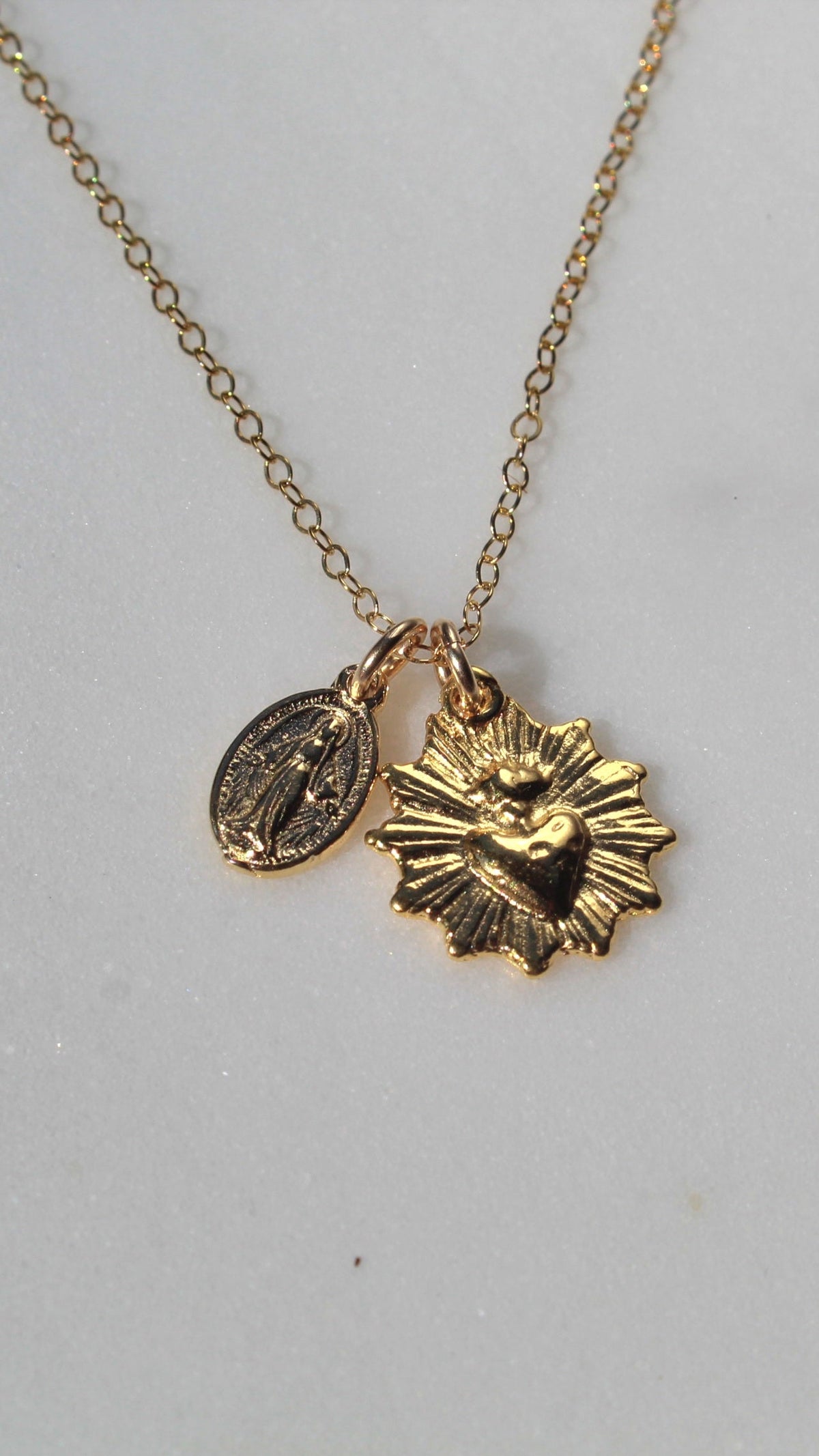 Most Sacred Heart and Miraculous Medal Necklace